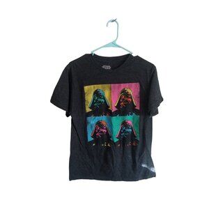 Star Wars Neon Darth Vader color block black tee‎